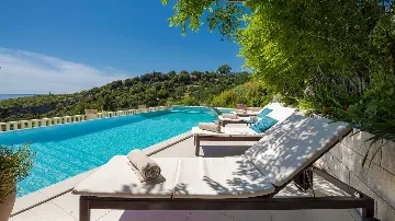 Stone Villa with Pool, Garden & Adriatic Views in Mlini