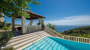 Stone Villa with Pool, Garden & Adriatic Views in Mlini