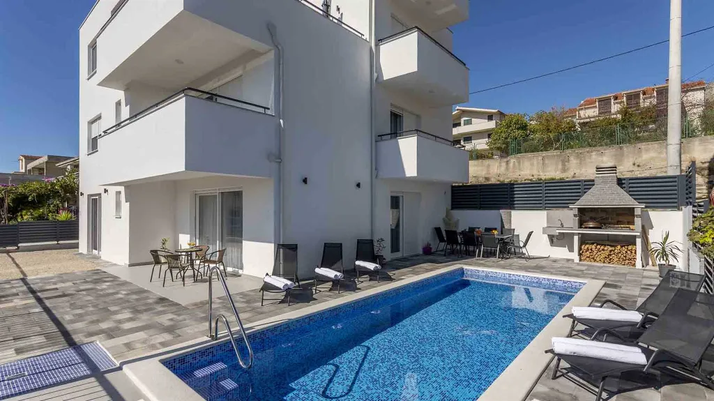 Podstrana Villa with Heated Pool and Sea-View Terrace