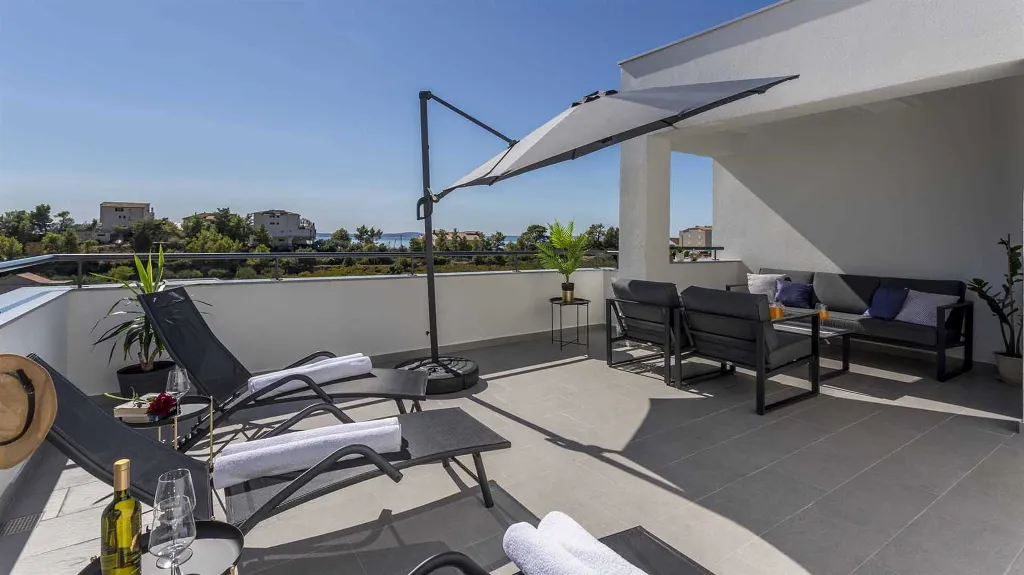 Podstrana Villa with Heated Pool and Sea-View Terrace