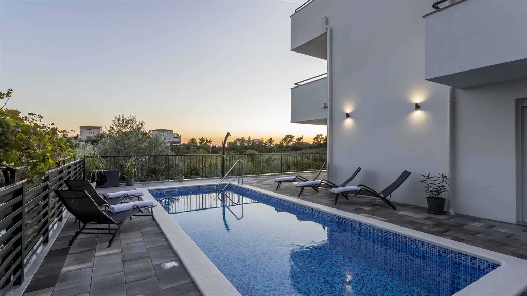 Podstrana Villa with Heated Pool and Sea-View Terrace
