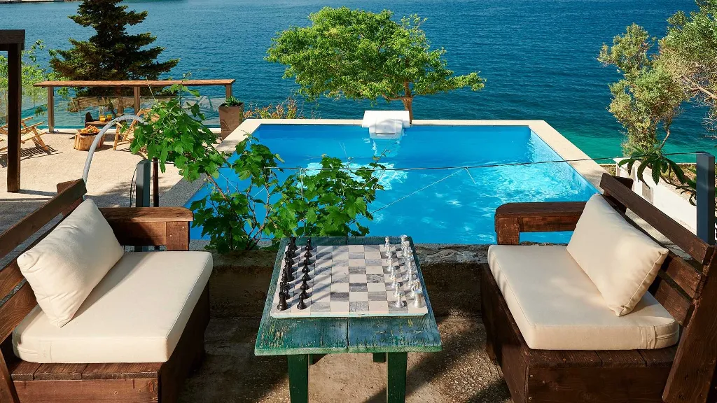 Beachfront Villa with Pool in Rogač