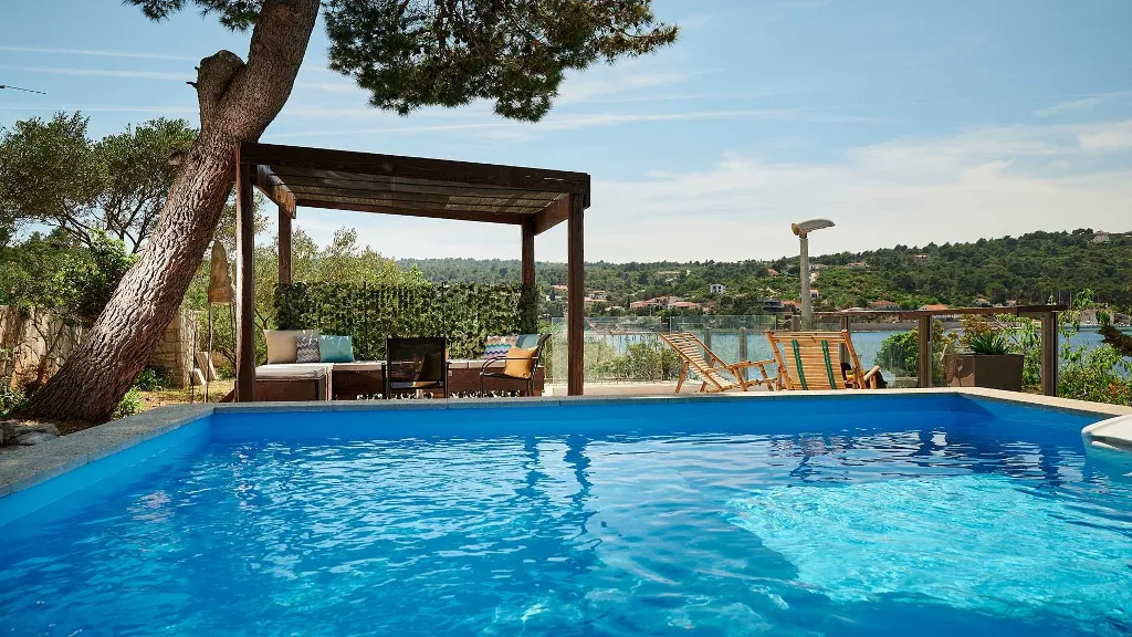 Beachfront Villa with Pool in Rogač
