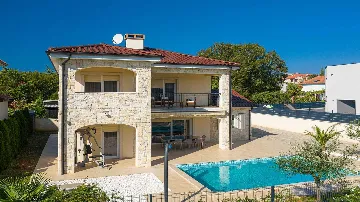 Villa with Pool and Sea-View Balconies in Pinezići