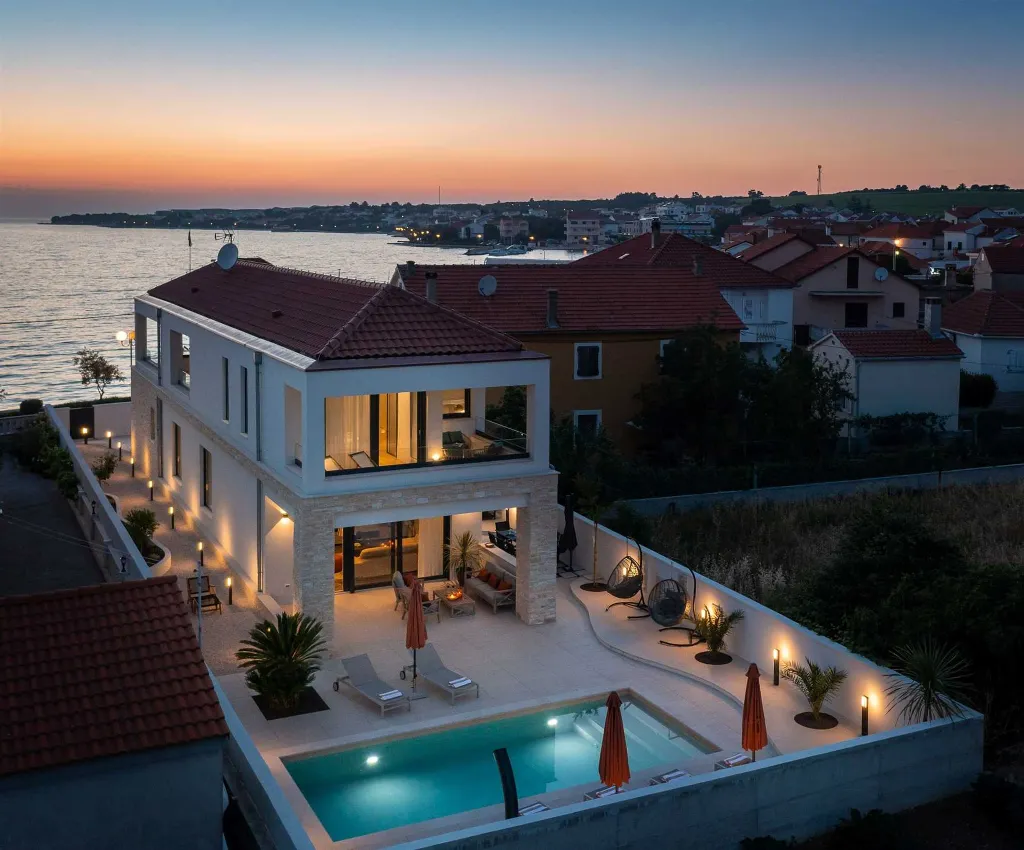 Beachfront Villa with Pool in Petrčane