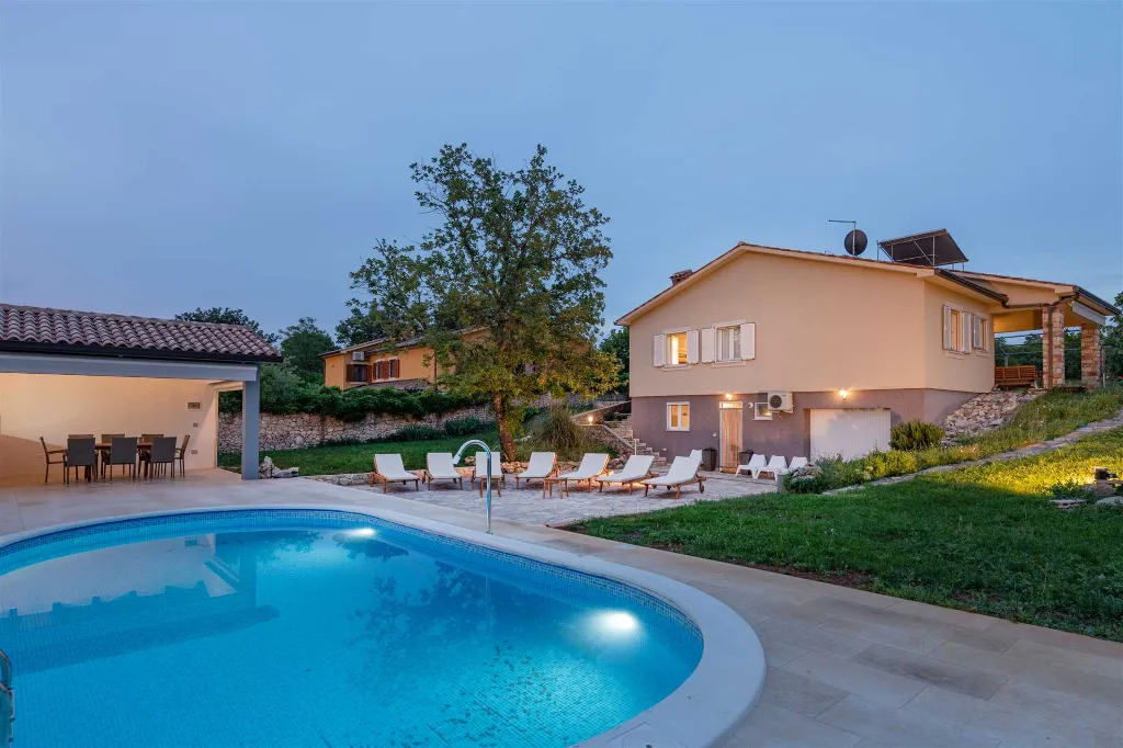 Villa in Labin with Fenced Garden Pool for 8
