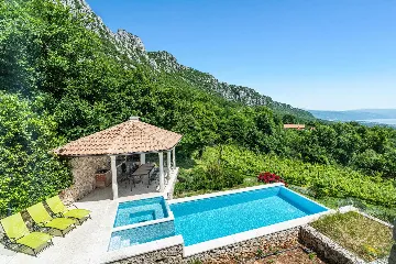 Stone-Style Villa with Sea View in Bribir