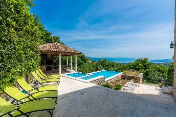 Stone-Style Villa with Sea View in Bribir