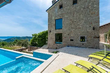 Stone-Style Villa with Sea View in Bribir