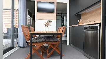 Mobile Home with Sea and Pool View in Pirovac