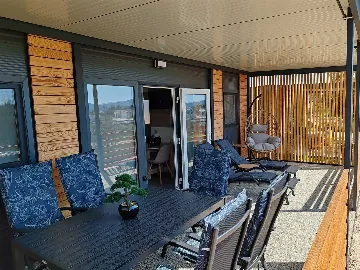 Mobile Home with Terrace and Shared Pool in Pirovac