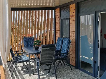 Mobile Home with Terrace and Shared Pool in Pirovac