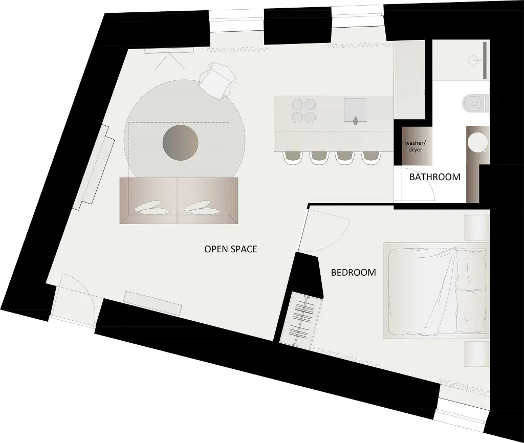 1-Bedroom Apartment in Labin for Up to 2 Guests