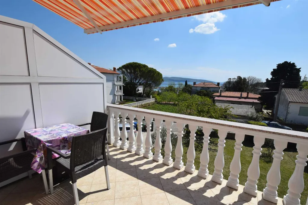 Air-Conditioned Apartment in Krk with Sea-View Balcony