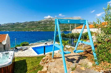 Seafront Villa with Private Pool, Sleeps 8 in Korčula