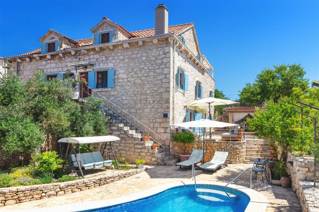 Stone Villa in Milna, Brač with Private Pool