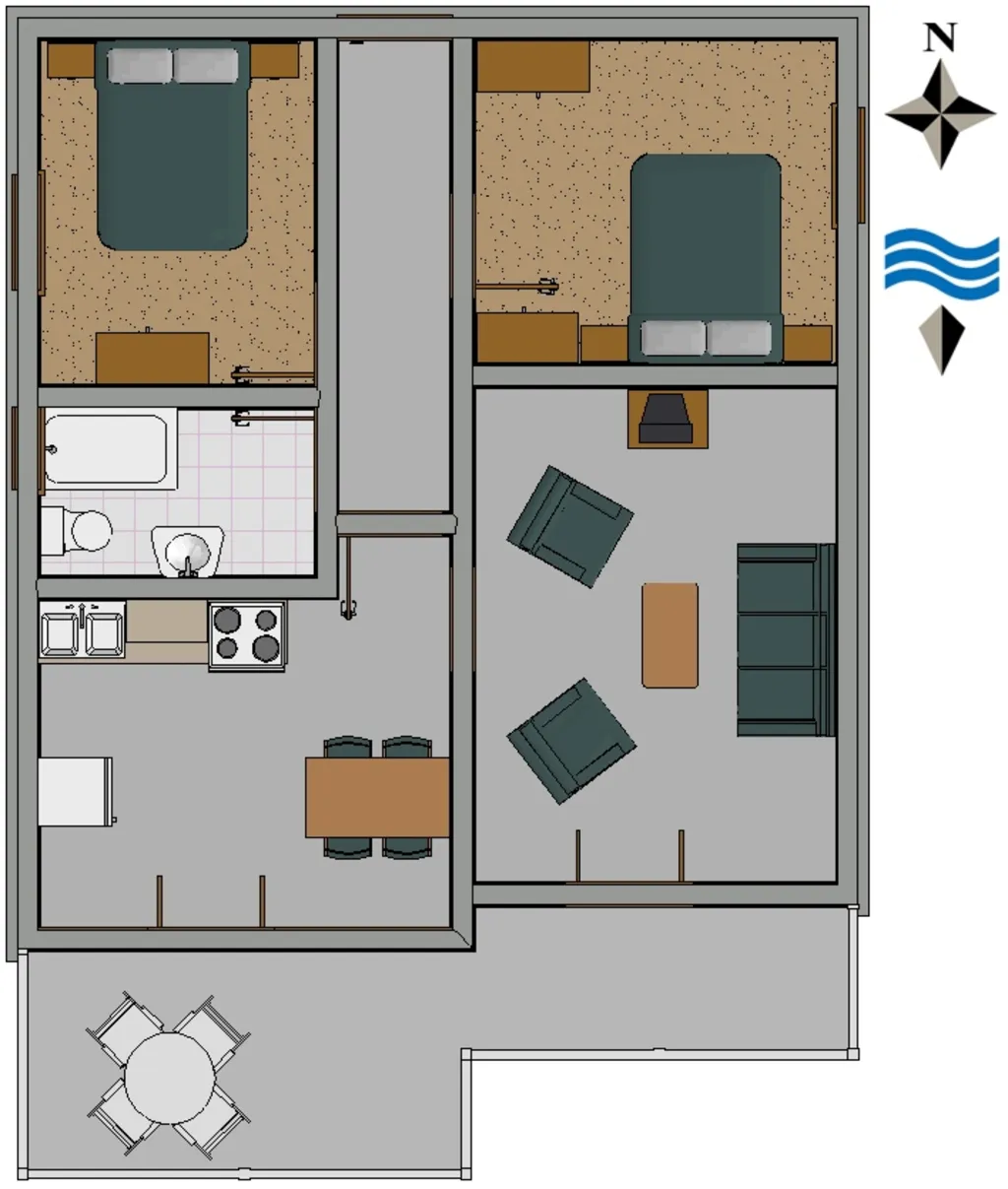 Two bedroom apartment near beach Seget Vranjica, Trogir  A-d