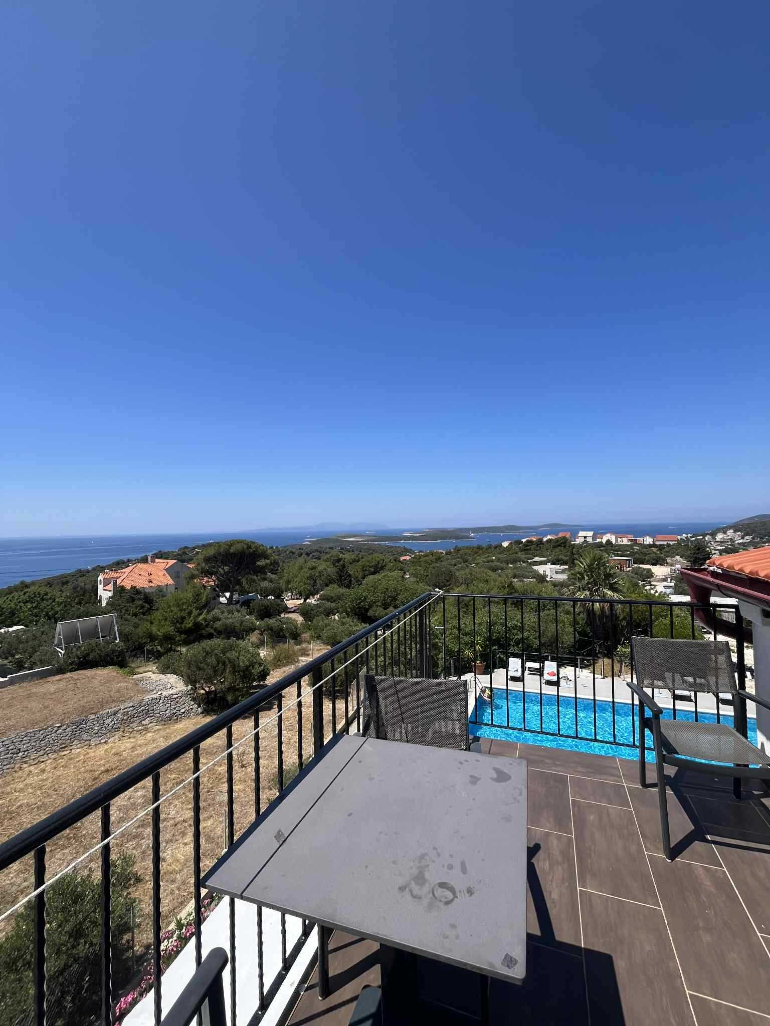 Large Double Room with Balcony and Pool View- Attic