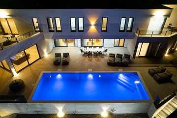 Sea-View Villa with Heated Pool for 10 in Stanići