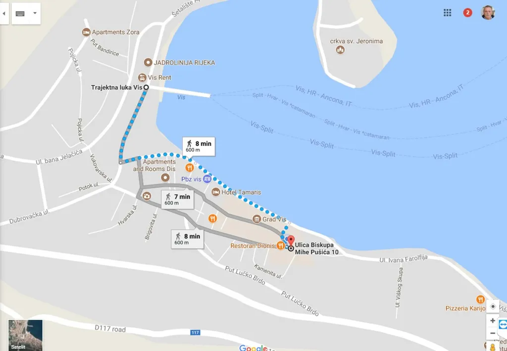 1-Bedroom Apartment in Vis for 2 Guests