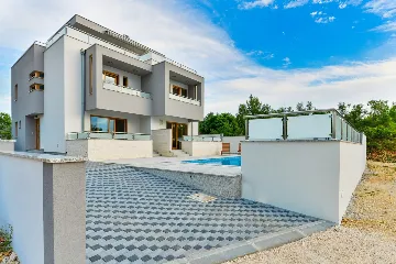 Zaton Villa with Pool and Sea-View Roof Terrace