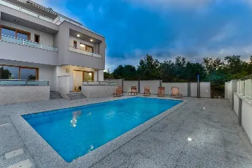 Zaton Villa with Pool and Sea-View Roof Terrace
