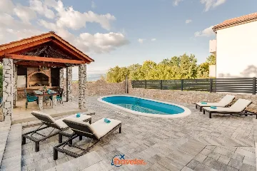 Villa with Pool and Sea View in Donja Hlapa
