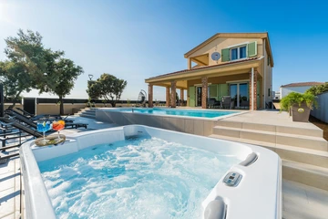 Privlaka Sea-Front Villa with Heated Pool & Jacuzzi