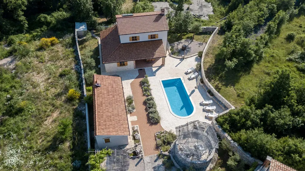 Dobrinj Villa with Private Pool and Garden Playground