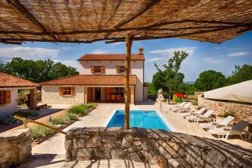 Dobrinj Villa with Private Pool and Garden Playground