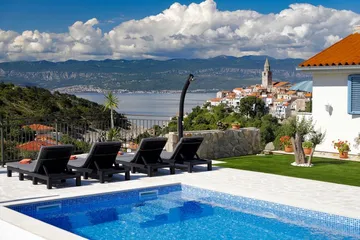 Vrbnik Sea-View Villa with Pool and Garden