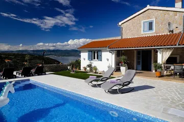 Vrbnik Sea-View Villa with Pool and Garden