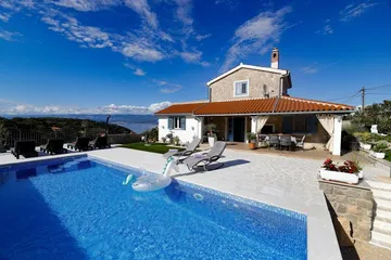 Vrbnik Sea-View Villa with Pool and Garden