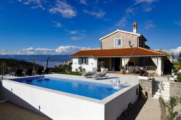 Vrbnik Sea-View Villa with Pool and Garden