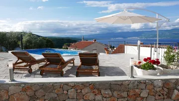 Vrbnik Apartment with Sea-View Pool & Terrace