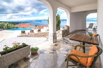Vrbnik Apartment with Sea-View Pool & Terrace