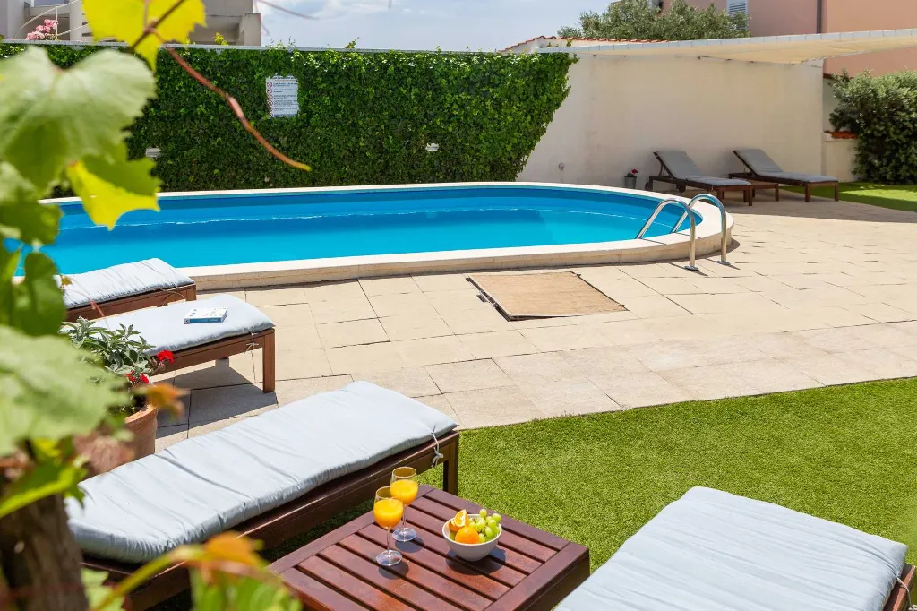 Serene Poolside Apartment for Two in Vodice