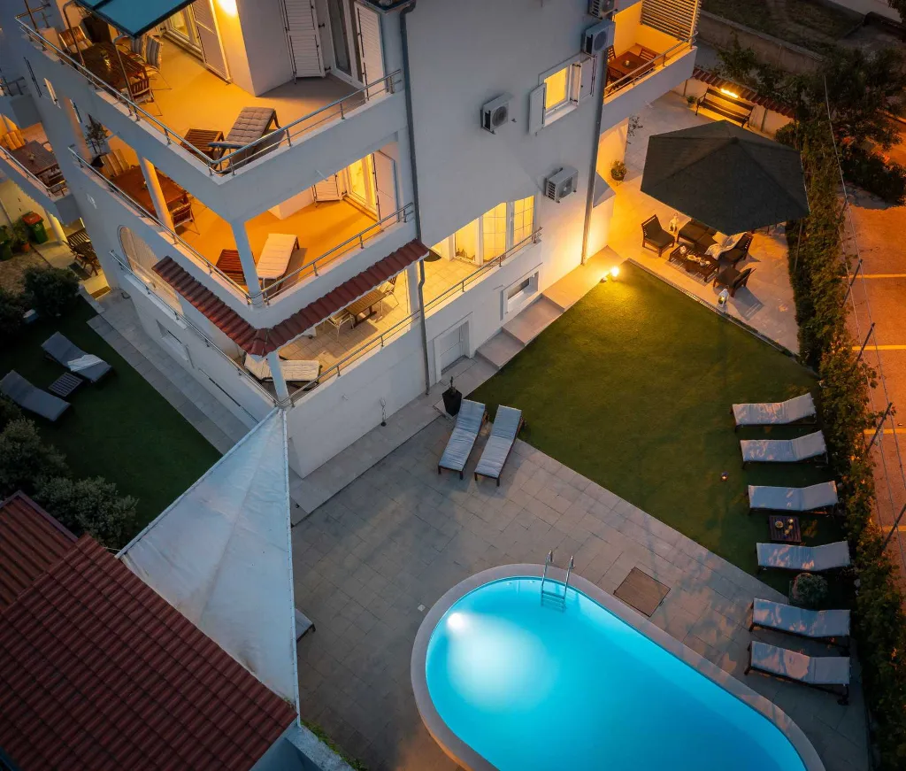Serene Poolside Apartment for Two in Vodice