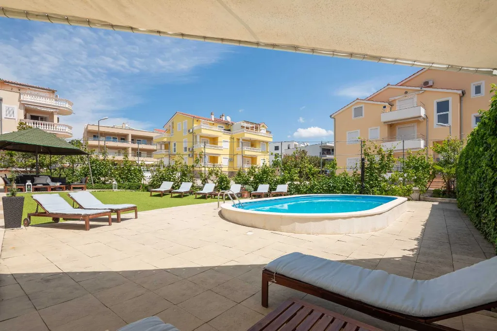 Modern Poolside Apartment for Two in Vodice
