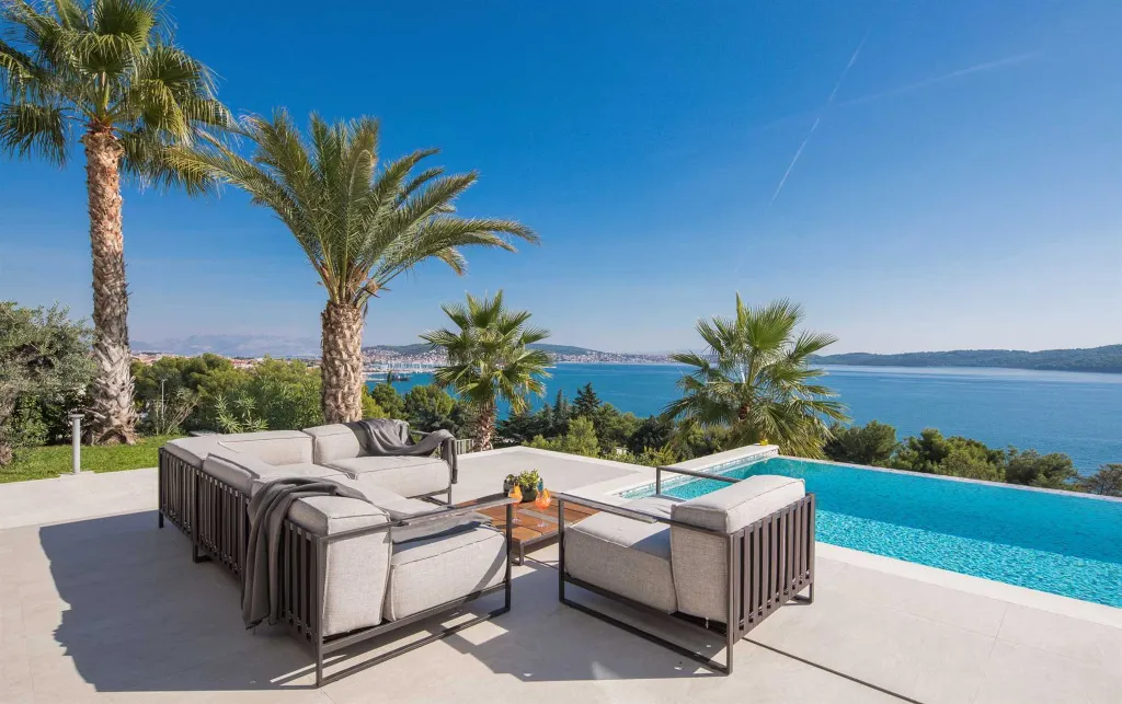 Contemporary Seaside Villa with Heated Pool, Seget Donji