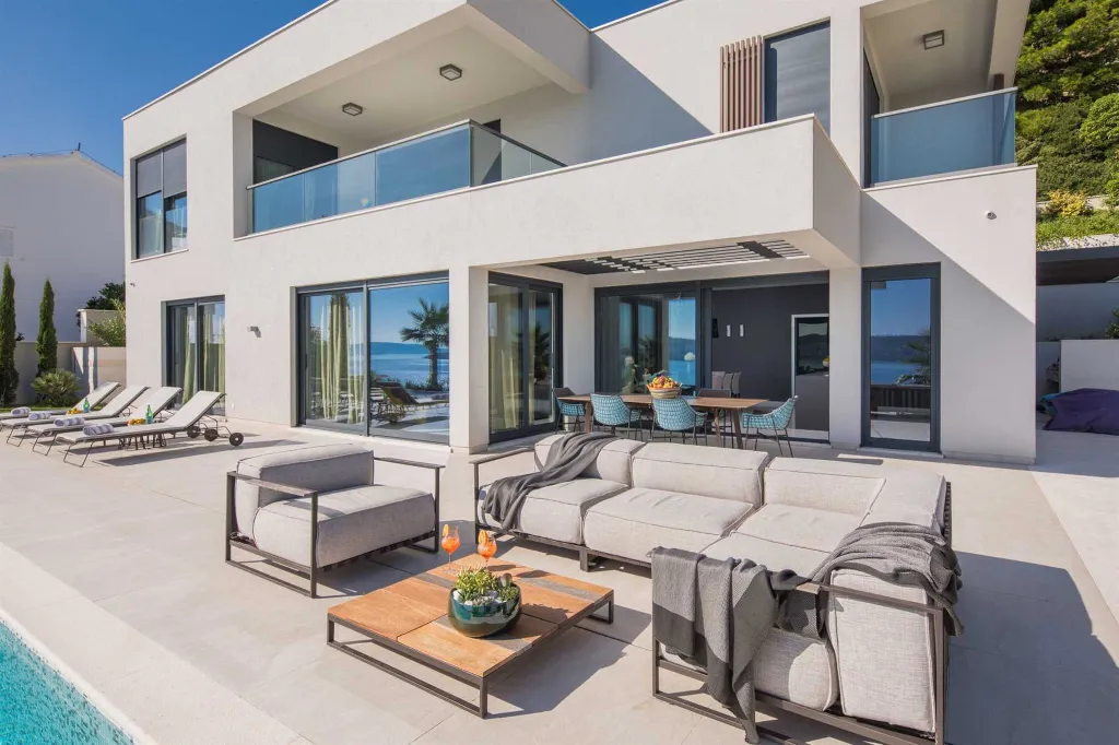 Contemporary Seaside Villa with Heated Pool, Seget Donji