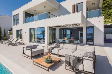 Contemporary Seaside Villa with Heated Pool, Seget Donji