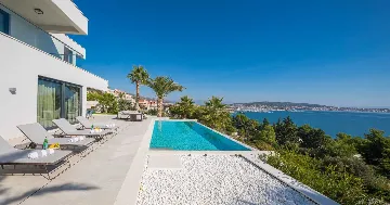Contemporary Seaside Villa with Heated Pool, Seget Donji