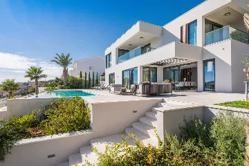 Contemporary Seaside Villa with Heated Pool, Seget Donji