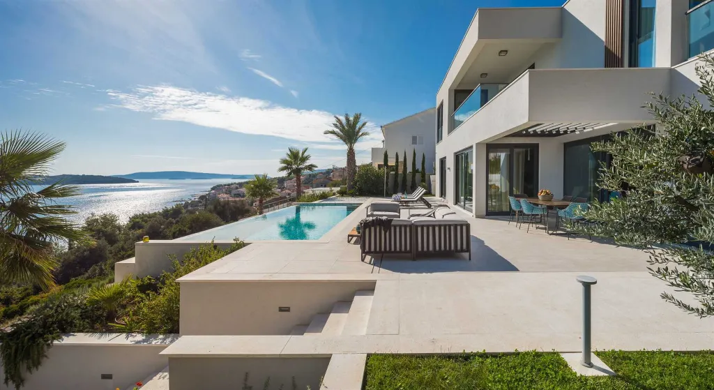 Contemporary Seaside Villa with Heated Pool, Seget Donji