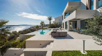 Contemporary Seaside Villa with Heated Pool, Seget Donji