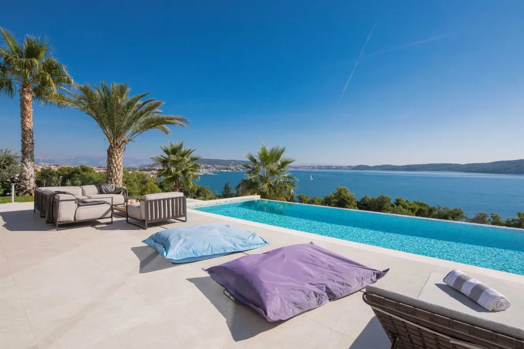 Contemporary Seaside Villa with Heated Pool, Seget Donji
