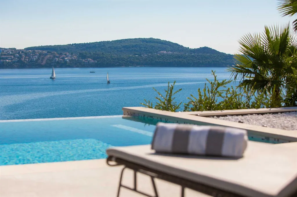 Contemporary Seaside Villa with Heated Pool, Seget Donji