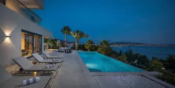 Contemporary Seaside Villa with Heated Pool, Seget Donji