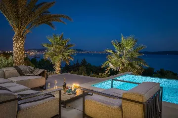Contemporary Seaside Villa with Heated Pool, Seget Donji